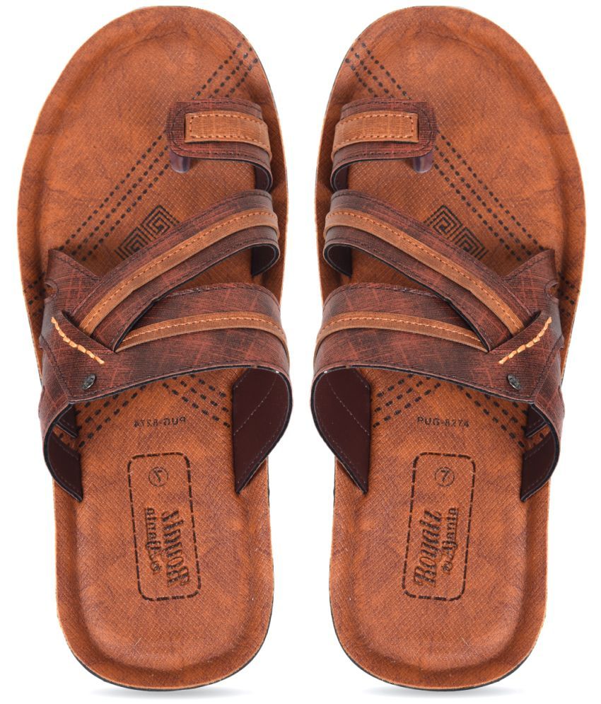     			Ajanta - Brown Men's Leather Slipper