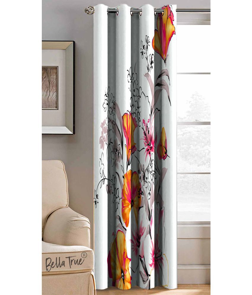     			BELLA TRUE Abstract Printed Semi-Transparent Eyelet Curtain 5 ft ( Pack of 1 ) - Multicolor