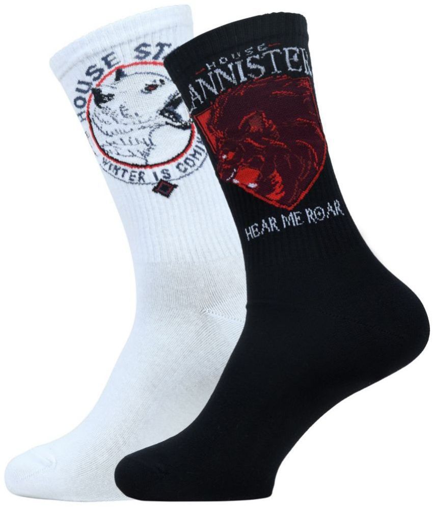     			Balenzia X Game of Thrones - Cotton Blend Men's Printed Multicolor Mid Length Socks ( Pack of 2 )