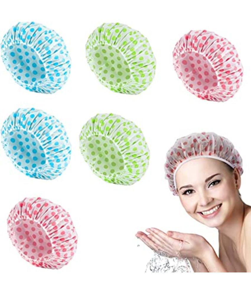    			CELIBATE Free Size 3 Shower Cap Multicolored and Multi-Design Pack of 3