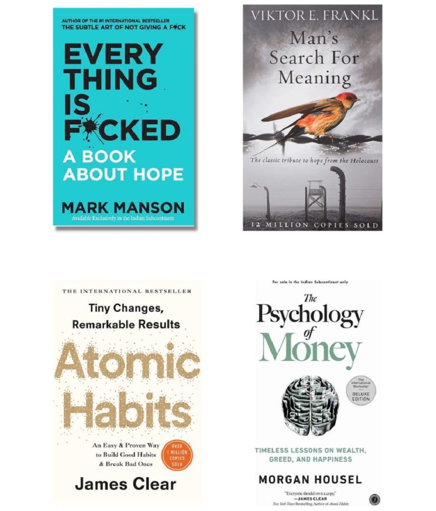     			( Combo Of 4 Pack ) Everything Is F*cked & Men Search For Meaning & Atomic Habits & The Psychology of Money - Paperback , English - 2023