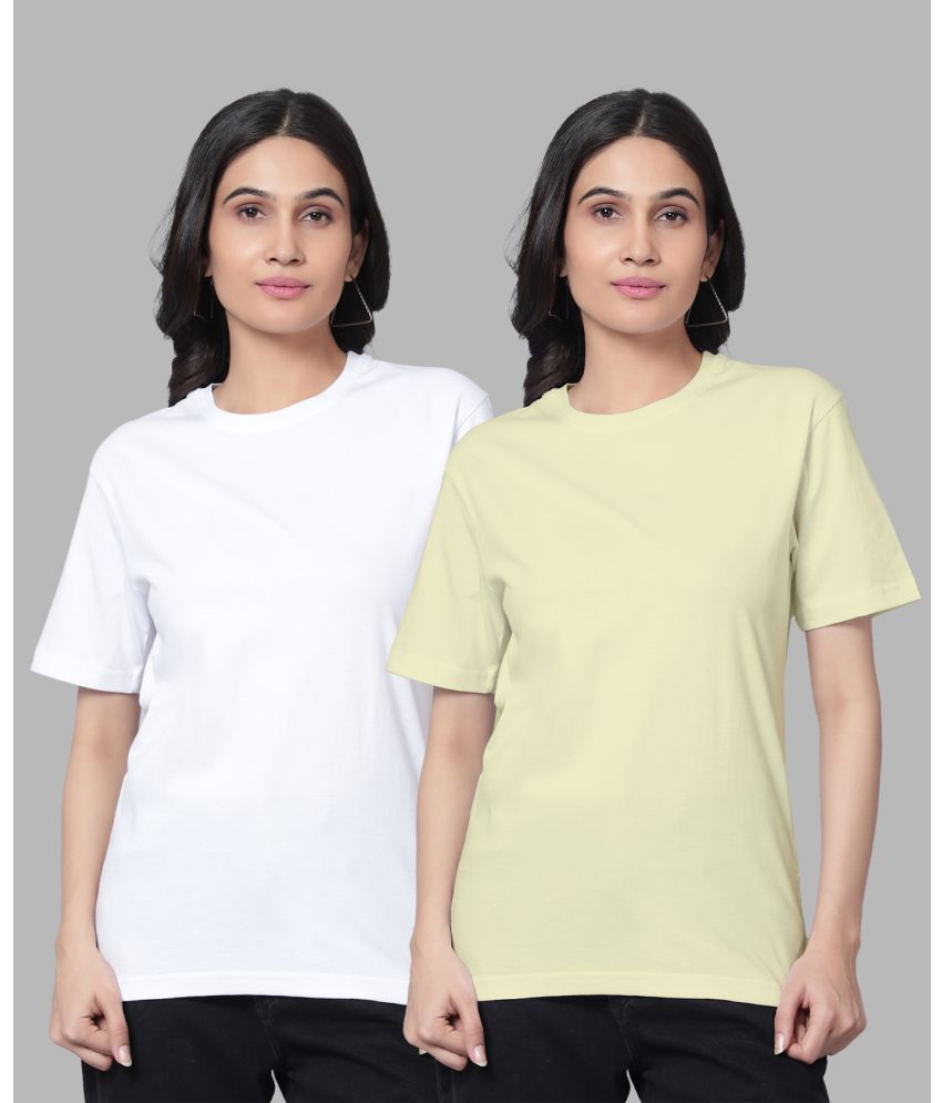     			Diaz - Multicolor Cotton Blend Loose Fit Women's T-Shirt ( Pack of 2 )