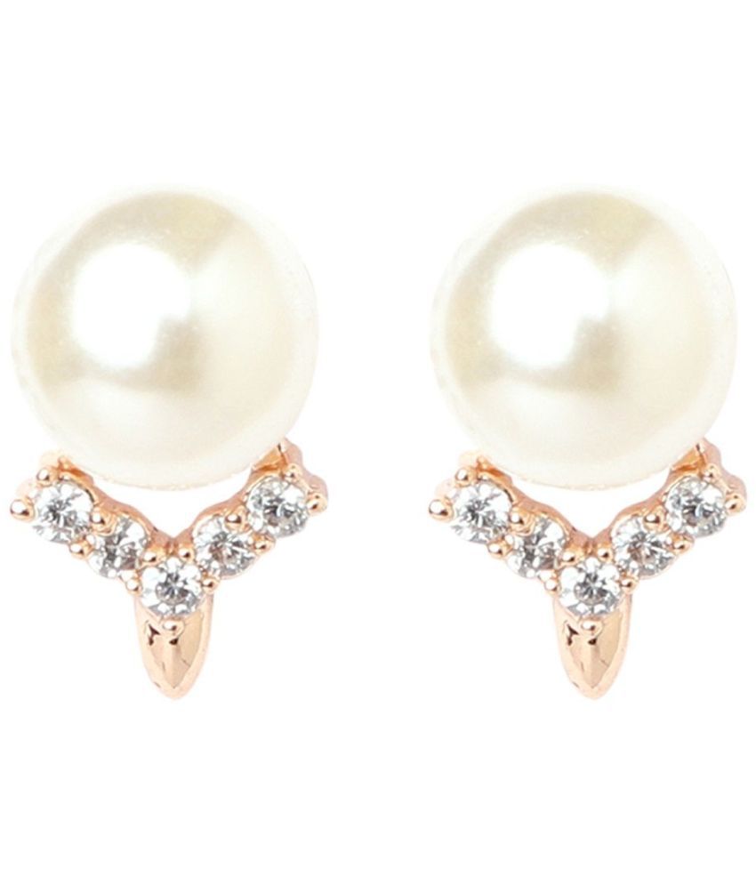     			I Jewels - Rose Gold Stud Earrings ( Pack of 1 )
