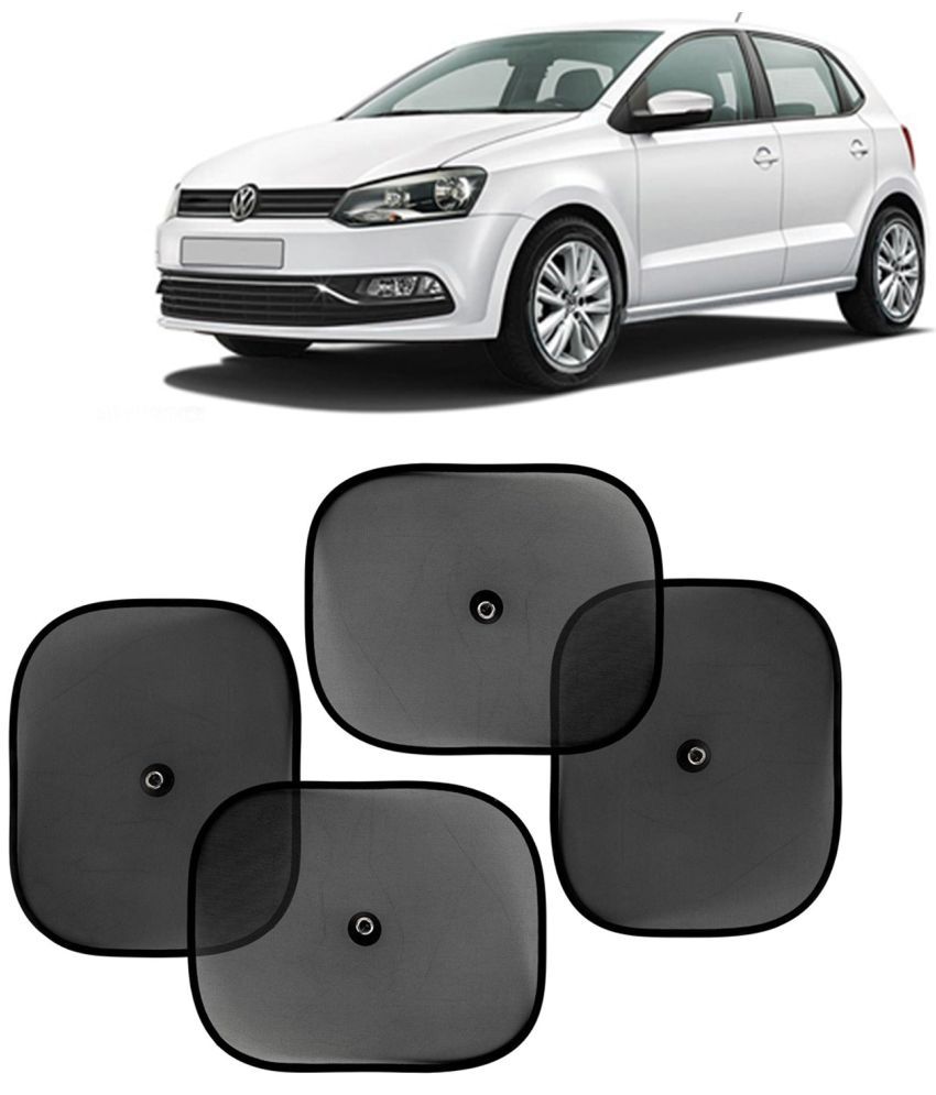     			Kingsway Car Curtain Sticky Sun Shade Universal Use for Volkswagen Polo, 2009 Onwards Model, Color : Black, Mesh, Pack of 4 Piece Car Sun Shades Blinds Cover