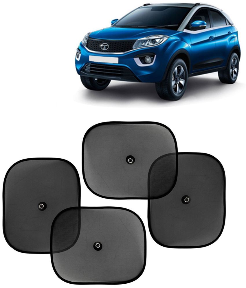     			Kingsway Car Curtain Sticky Sun Shade Universal Use for Tata Nexon, 2017 - 2019 Model, Color : Black, Mesh, Pack of 4 Piece Car Sun Shades Blinds Cover