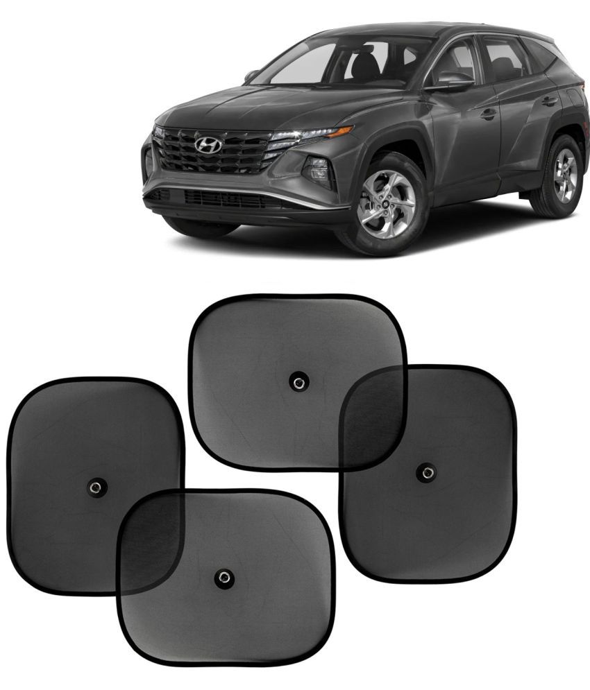    			Kingsway Car Curtain Sticky Sun Shade Universal Use for Hyundai Tucson, 2022 Onwards Model, Color : Black, Mesh, Pack of 4 Piece Car Sun Shades Blinds Cover