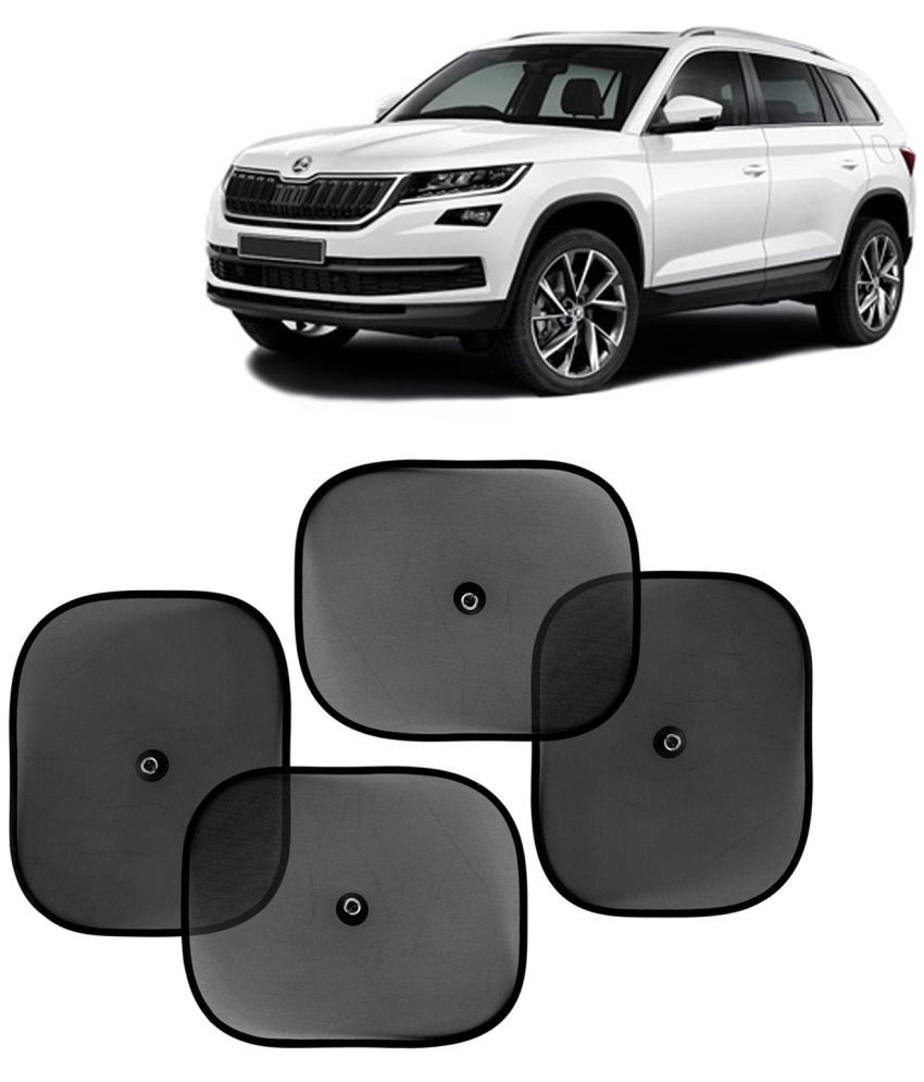    			Kingsway Car Curtain Sticky Sun Shade Universal Use for Skoda Kodiaq, 2016 - 2020 Model, Color : Black, Mesh, Pack of 4 Piece Car Sun Shades Blinds Cover