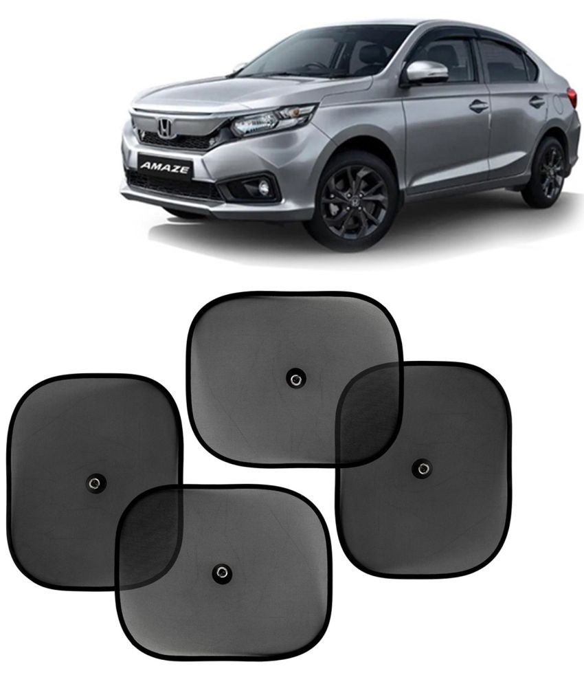     			Kingsway Car Curtain Sticky Sun Shade Universal Use for Honda Amaze, 2021 - 2022 Model, Color : Black, Mesh, Pack of 4 Piece Car Sun Shades Blinds Cover