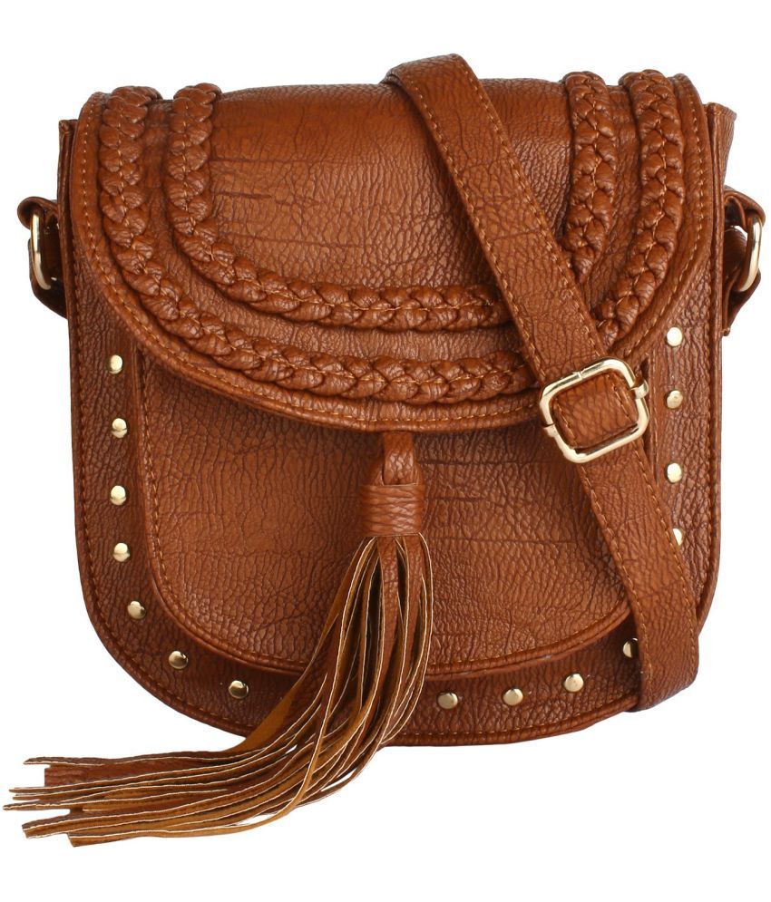     			Lychee Bags Sling Bag PU Set of 1 ( Brown )