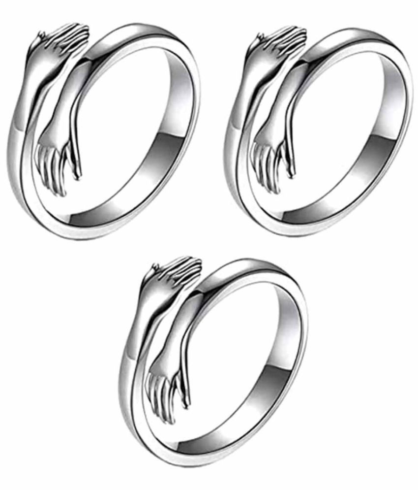     			Silver Shine - Silver Rings ( Pack of 3 )