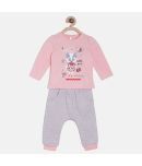 MINI KLUB - Pink Cotton Baby Girl T-Shirt & Trouser ( Pack of 1 )