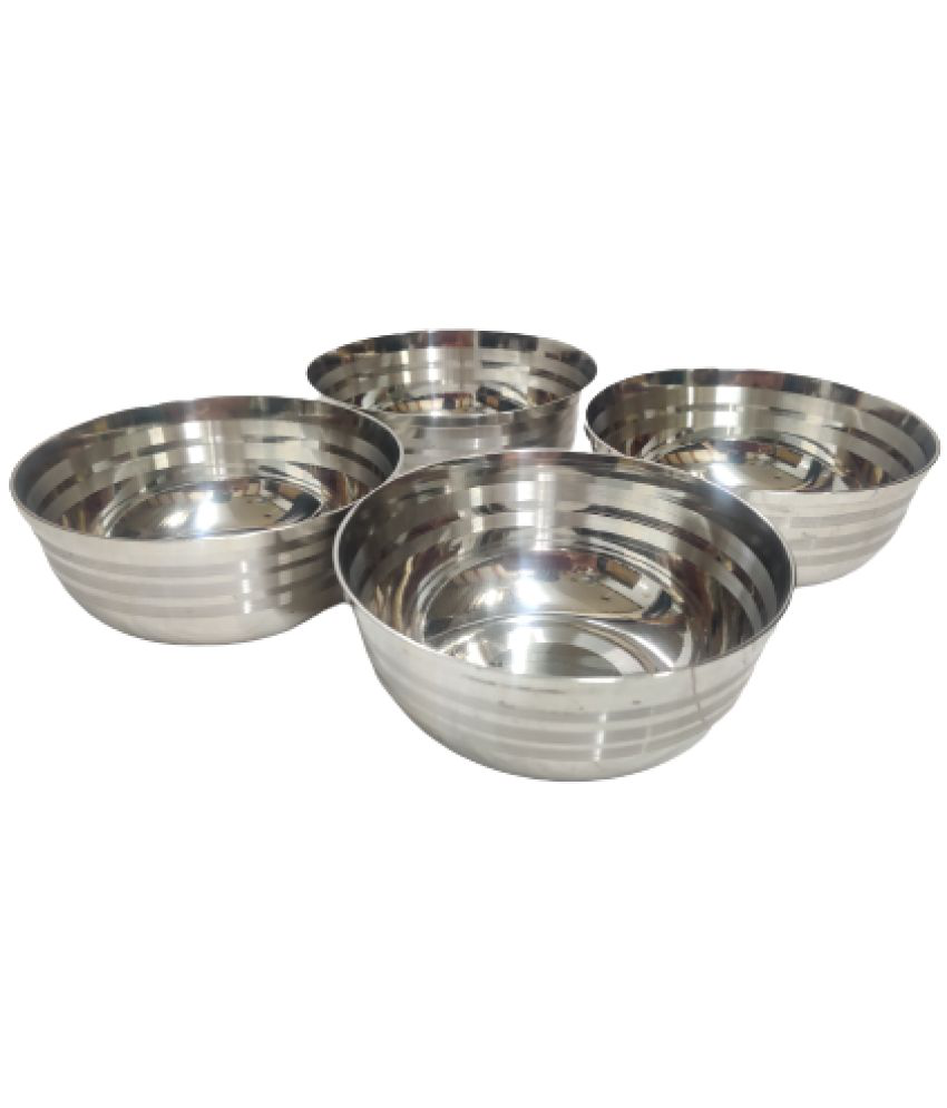     			Dynore - 4 Daal Bowl Steel Dessert Bowl 220 mL ( Set of 4 )