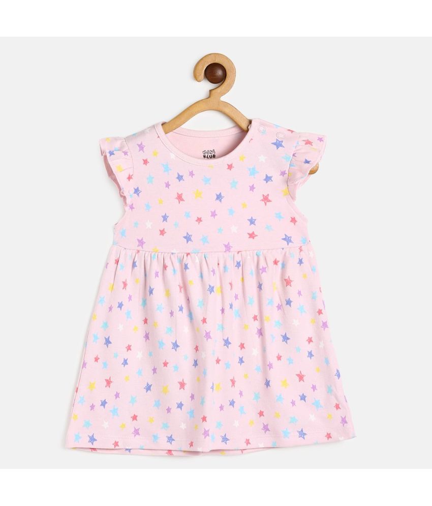     			MINI KLUB - Pink Cotton Baby Girl Dress ( Pack of 1 )
