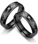 HEER COLLECTION - Black Couple Ring ( Pack of 2 )