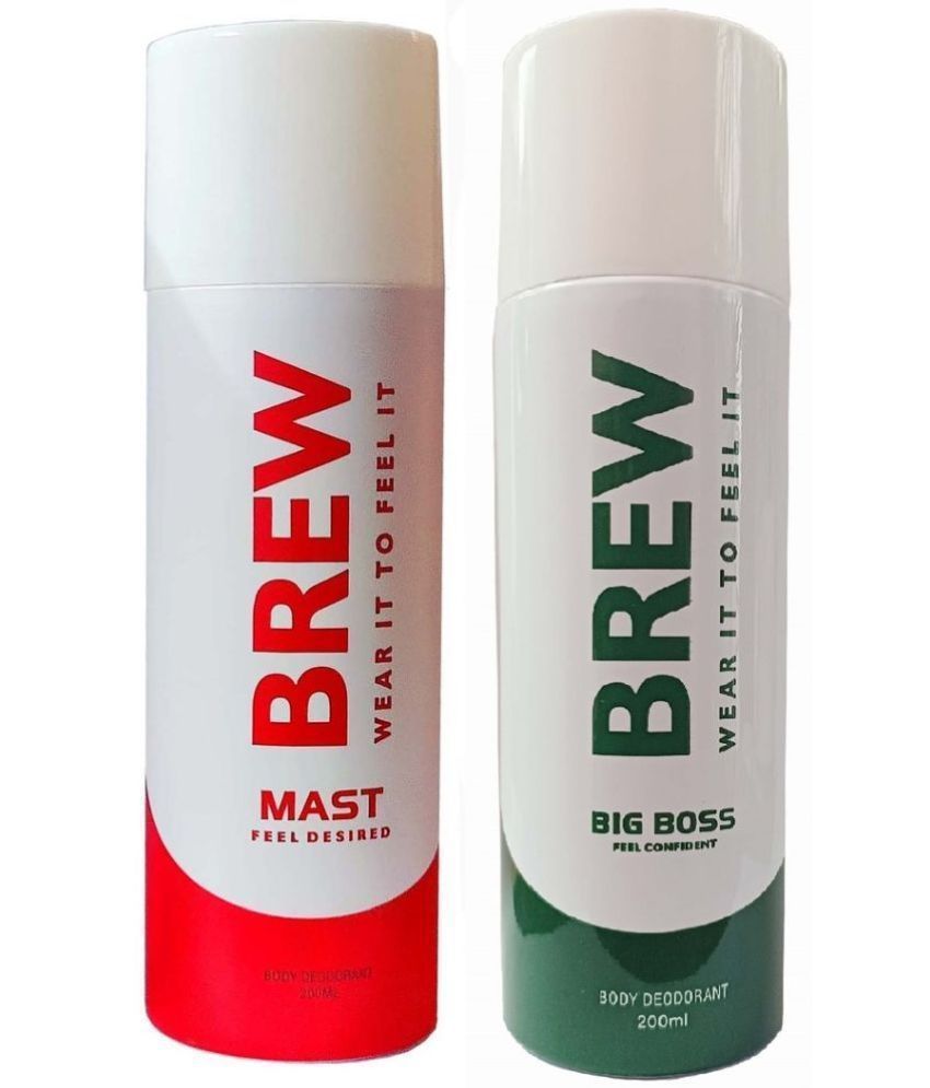     			Brew - TIP TOP & MAST DEODORANT 200ML EACH Deodorant Spray for Unisex 400 ml ( Pack of 2 )