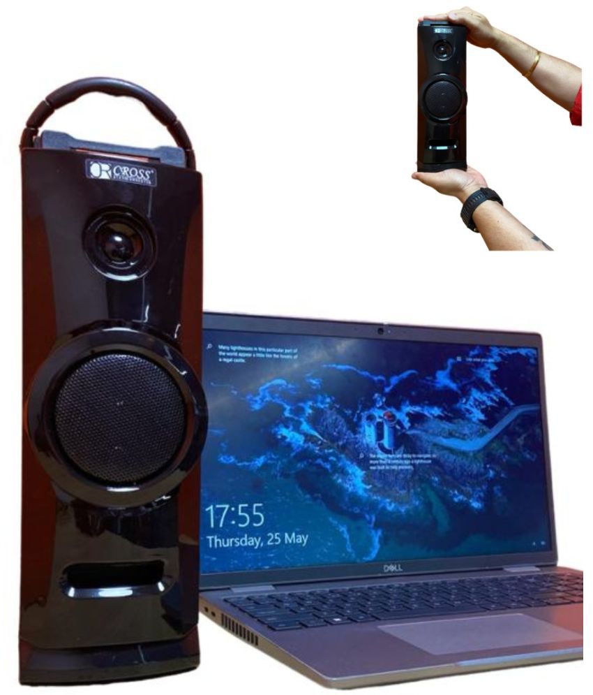 Cross CR SP-73BK 5 W Bluetooth Speaker Bluetooth v5.0 with USB,SD card Slot Playback Time 10 hrs Black
