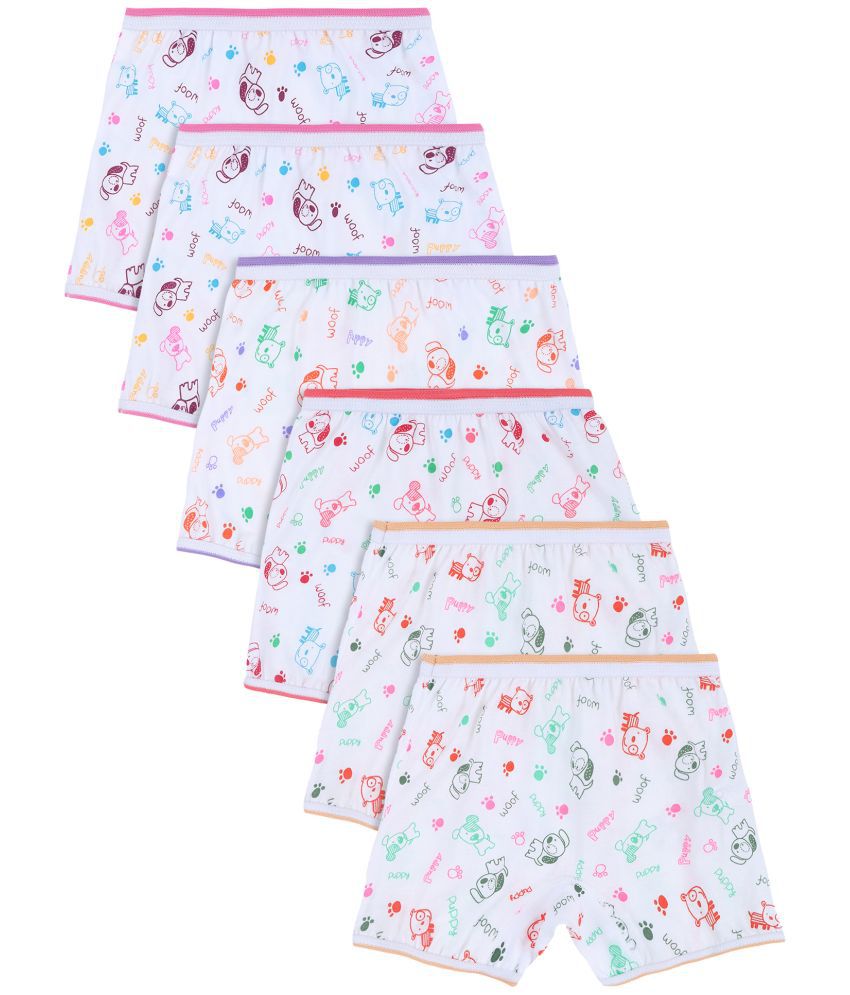     			Dyca Printed Unisex Bloomer White Pack Of 6