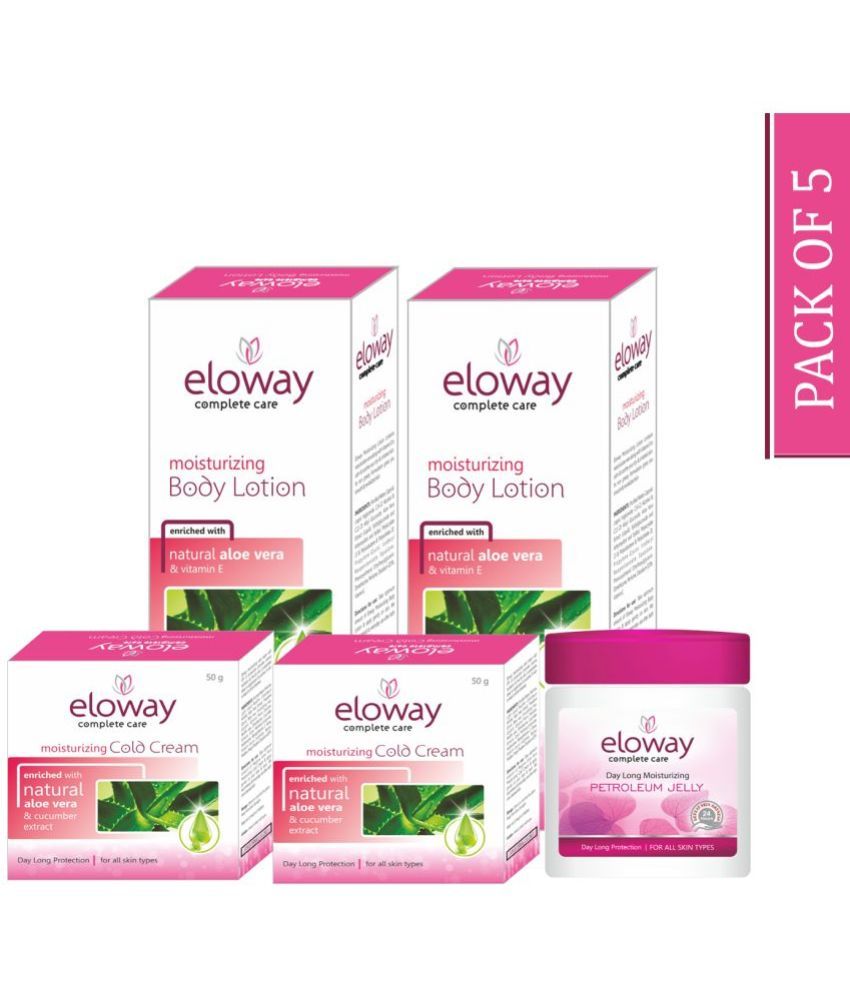     			Eloway Petroleum Jelly 100g, Aloe Vera Moisturizing Body Lotion 100ml,Cold Cream 50g Combo Pack