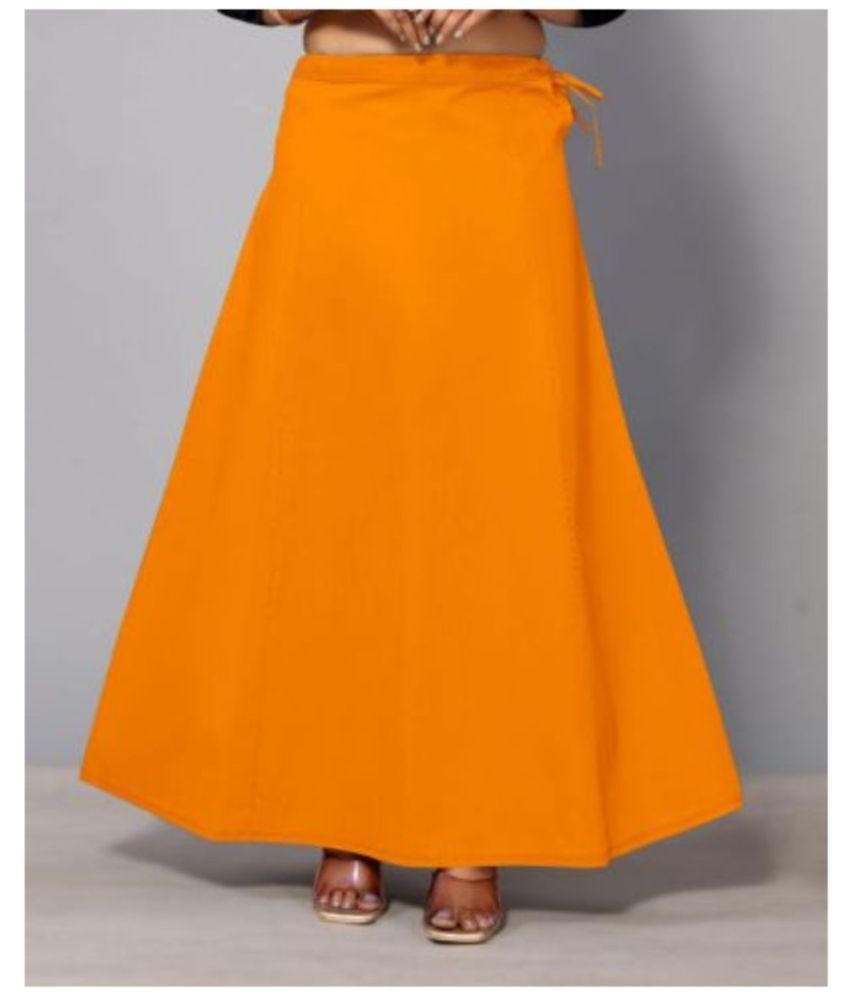     			FABMORA Orange Cotton Petticoat - Single