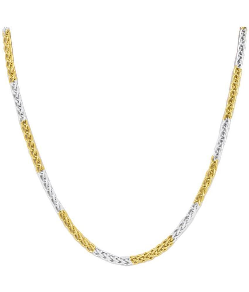     			FASHION FRILL - Gold Plated Stainless Steel Chain ( Pack of 1 )