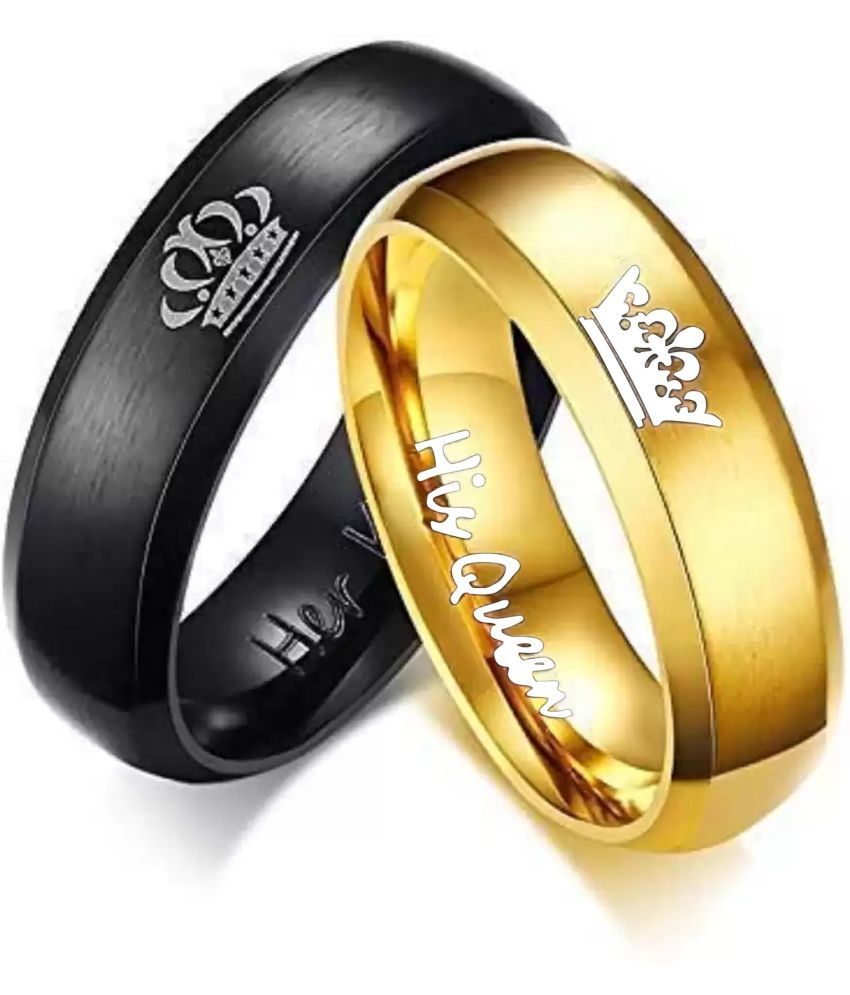     			HEER COLLECTION - Gold Couple Ring ( Pack of 2 )