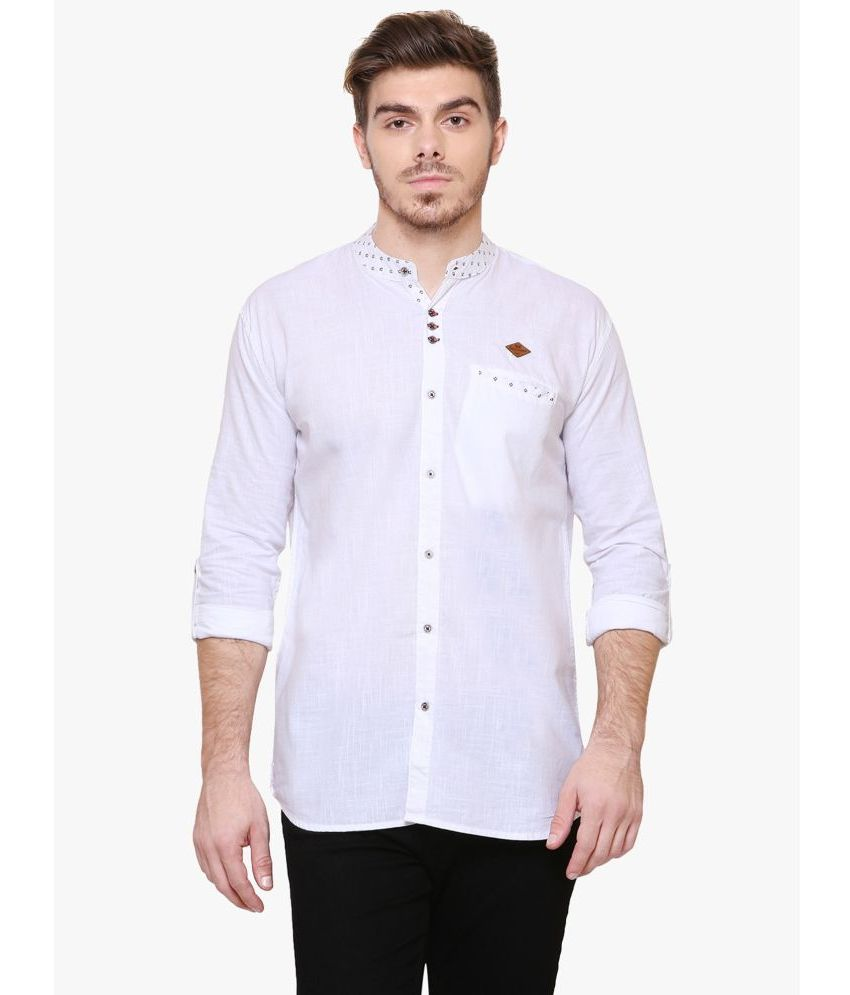     			Kuons Avenue - White Linen Slim Fit Men's Casual Shirt ( Pack of 1 )