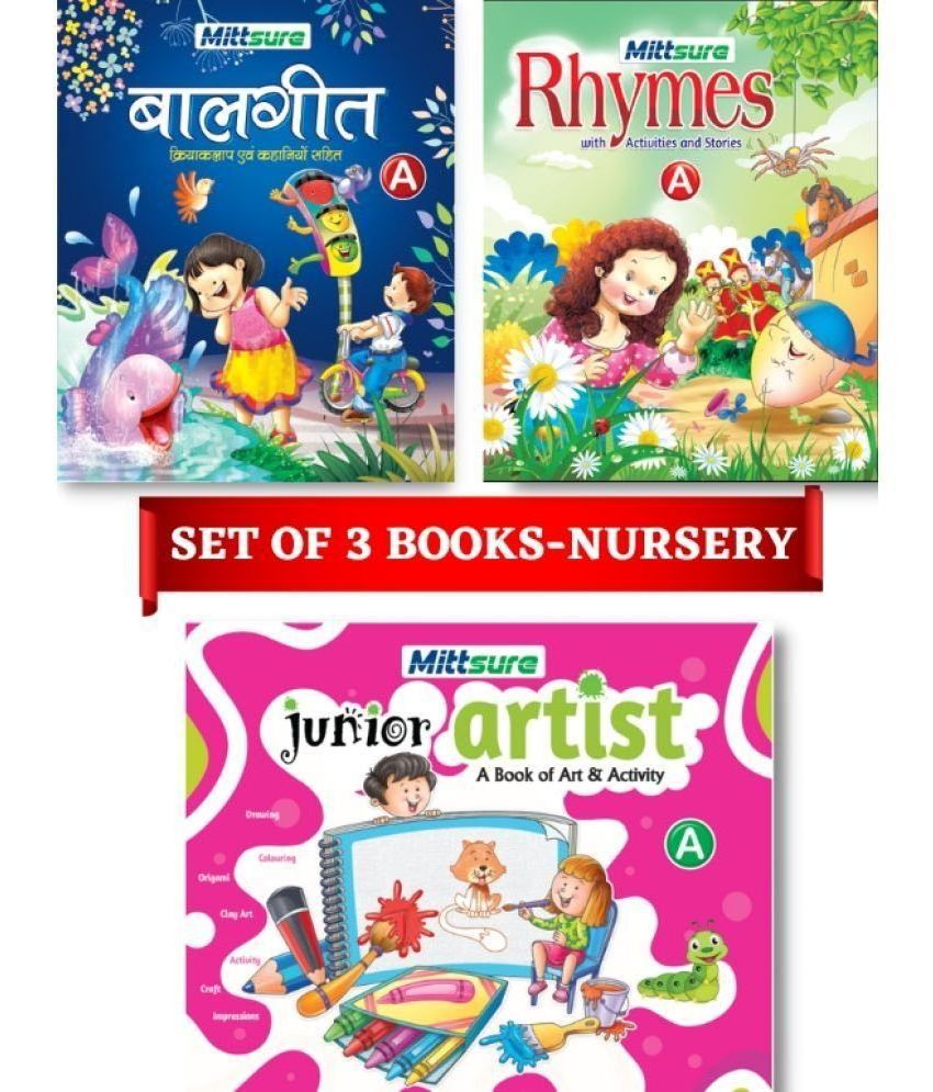     			Nursery Books Set of 3 (Rhymes, Balgeet, Junior Artist, Picture Dictionary)