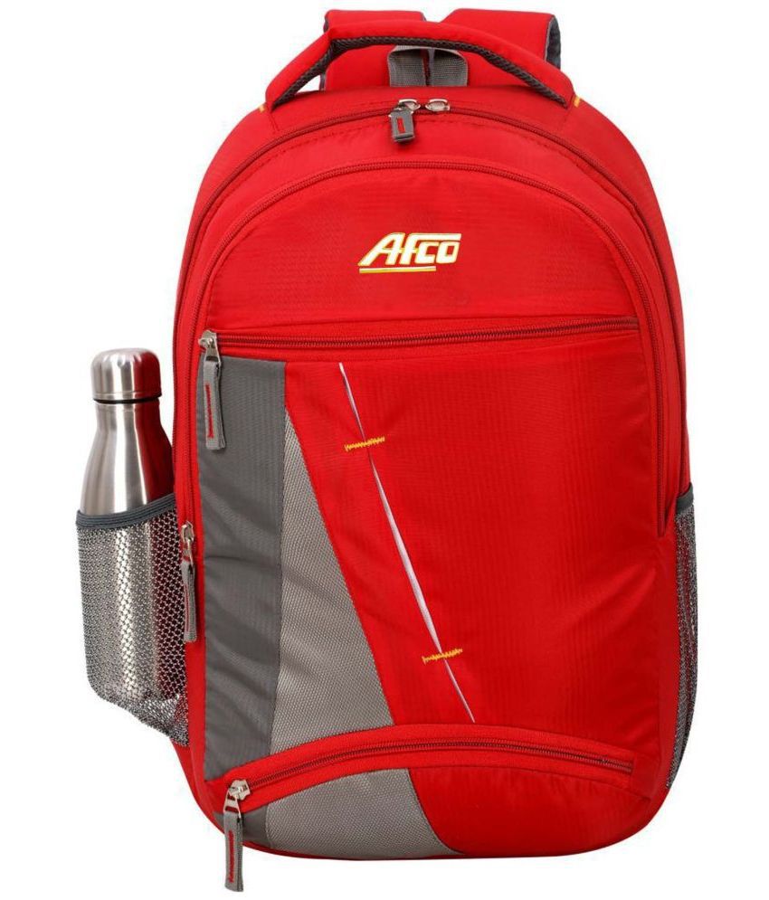     			Afco Bags - Red Polyester Backpack ( 35 Ltrs )