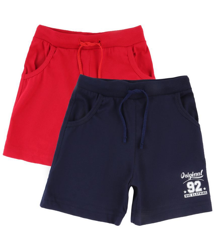     			Bodycare Boys Shorts Solid Pack Of 2-Tomato Red & Nice Navy