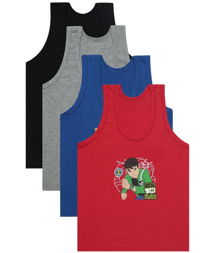     			Bodycare - Multi Cotton Printed Boys Vest ( Pack of 4 )