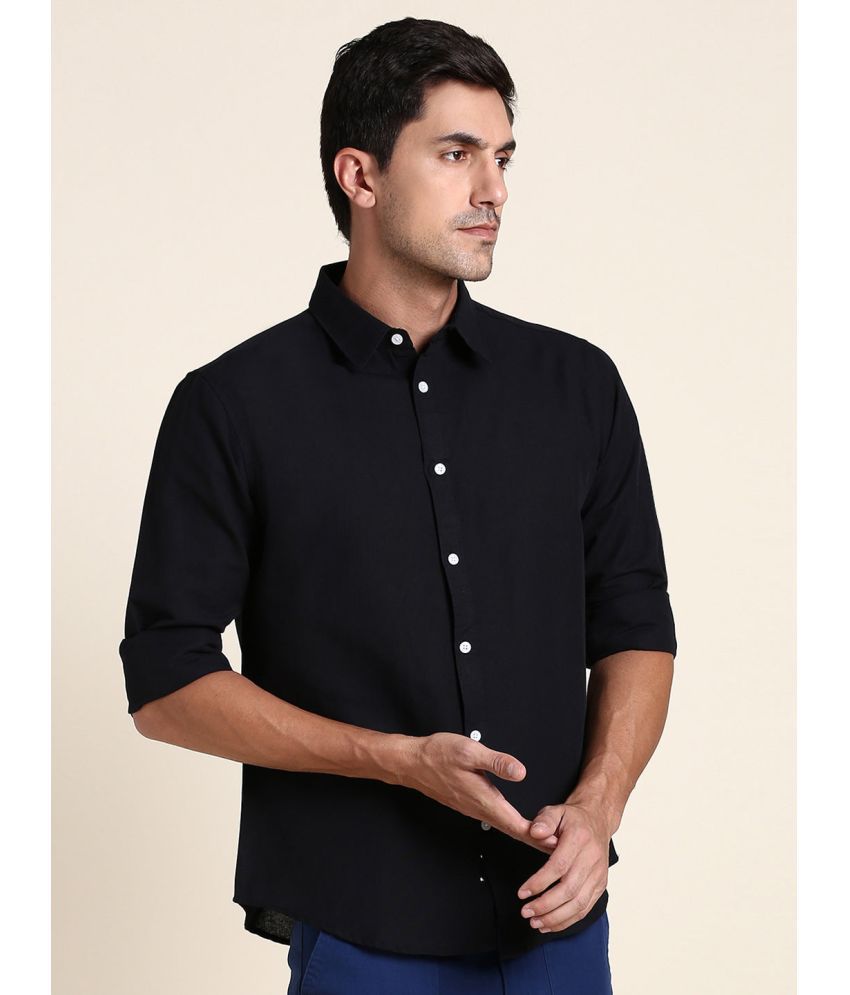     			Dennis Lingo - Black 100% Cotton Slim Fit Men's Casual Shirt ( Pack of 1 )