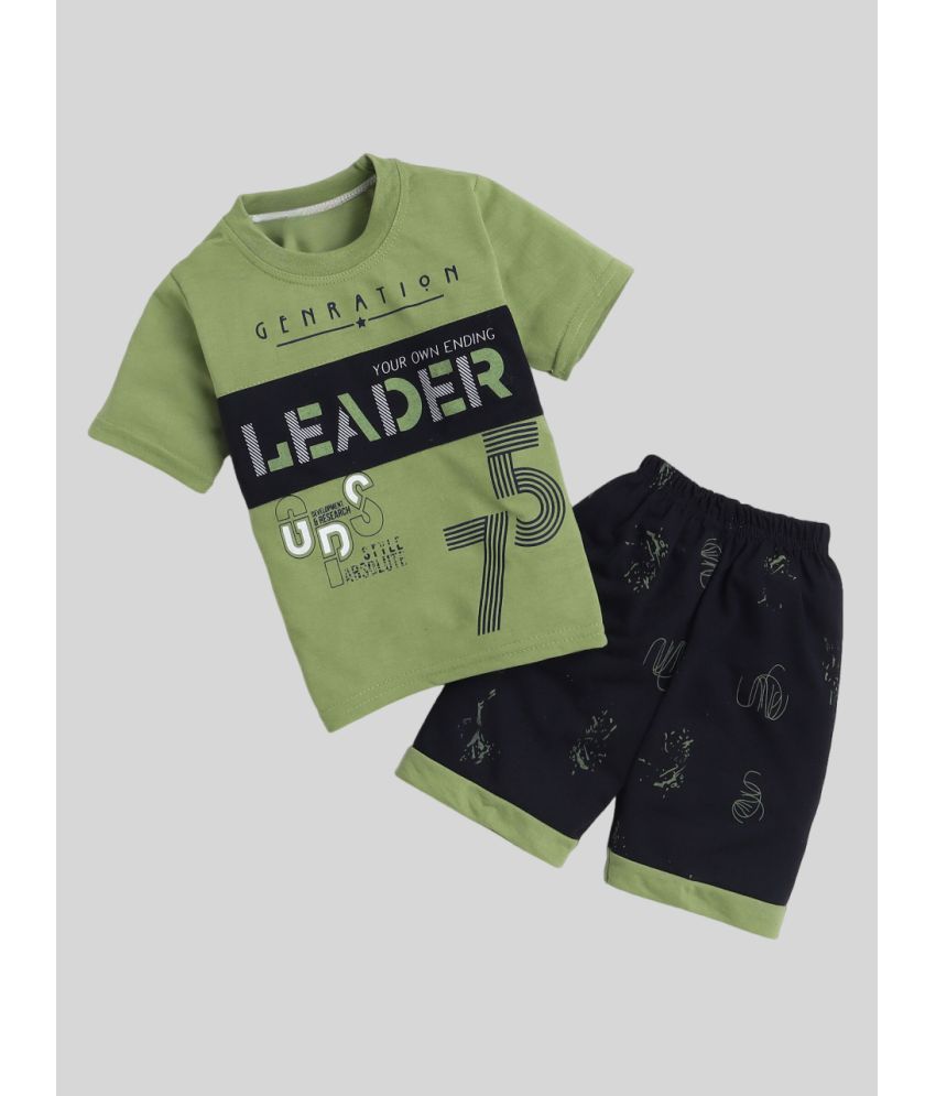     			Fourfolds - Green Cotton Boys T-Shirt & Shorts ( Pack of 1 )