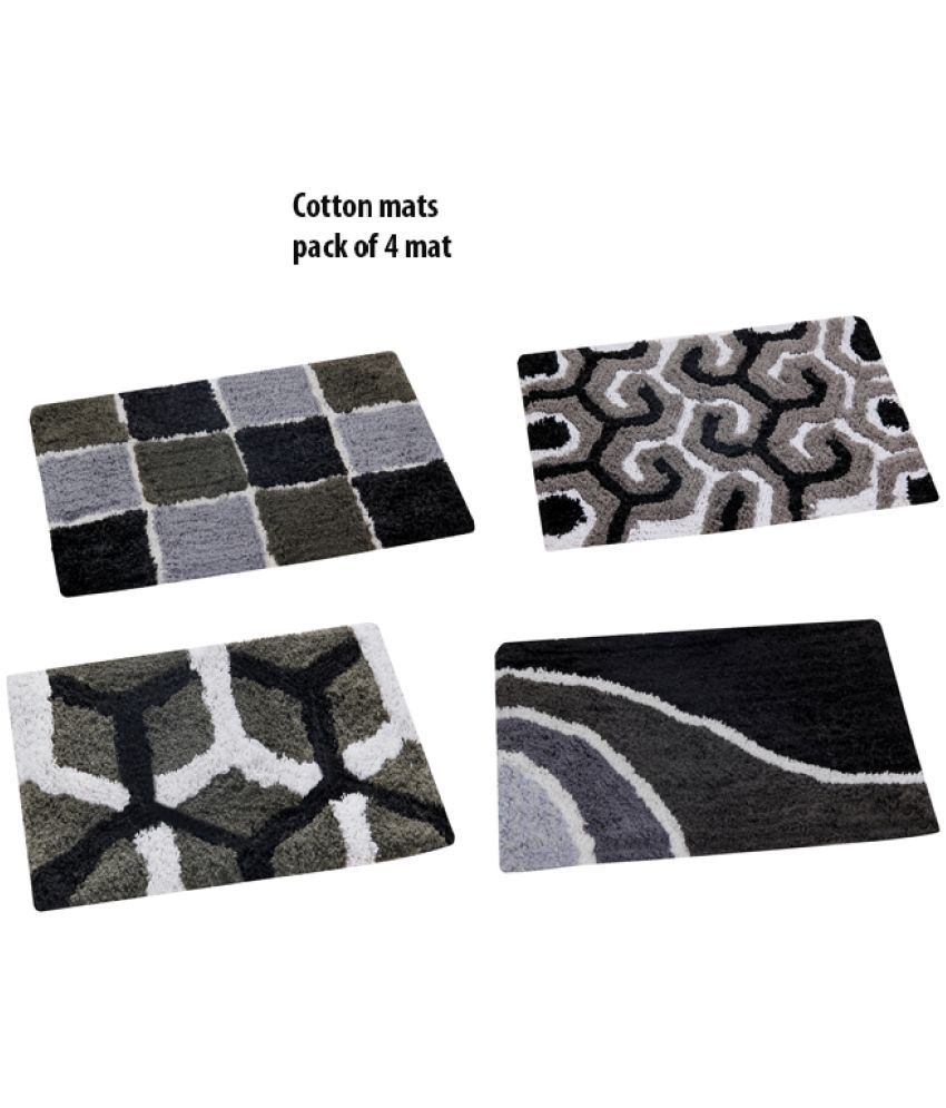     			HOMETALES - Anti-skid Cotton Door Mat ( 60 X 40 cm ) Set of 4 - Orange