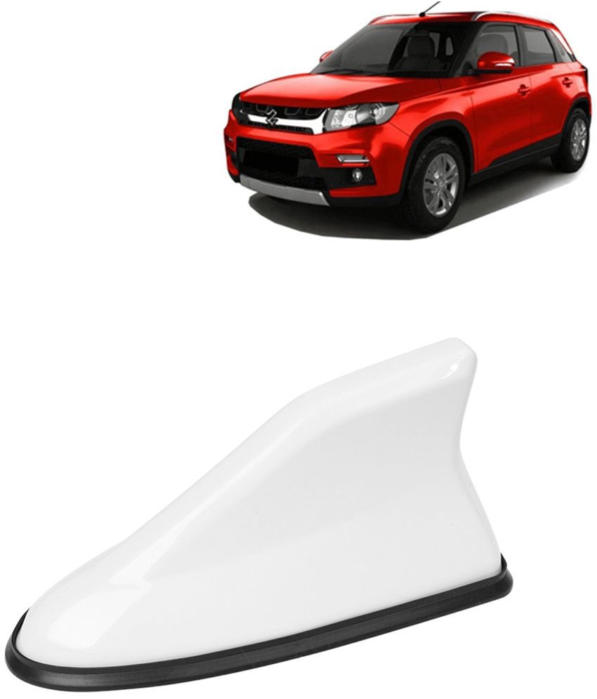     			Kingsway Shark Fin Antenna Roof Aerial Base AM FM Redio Signal, Replace Existing Car Antenna, Waterproof Rubber Ring with ABS Body, Universal Fit for Maruti Suzuki Vitara Brezza 2016 - 2019, White