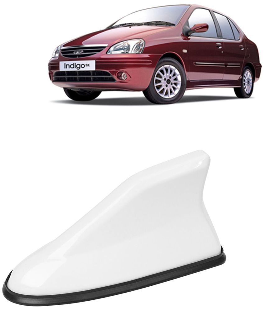     			Kingsway Shark Fin Antenna Roof Aerial Base AM FM Redio Signal, Replace Existing Car Antenna, Waterproof Rubber Ring with ABS Body, Universal Fit for Tata Indigo 2002 - 2009, 1 Piece - White