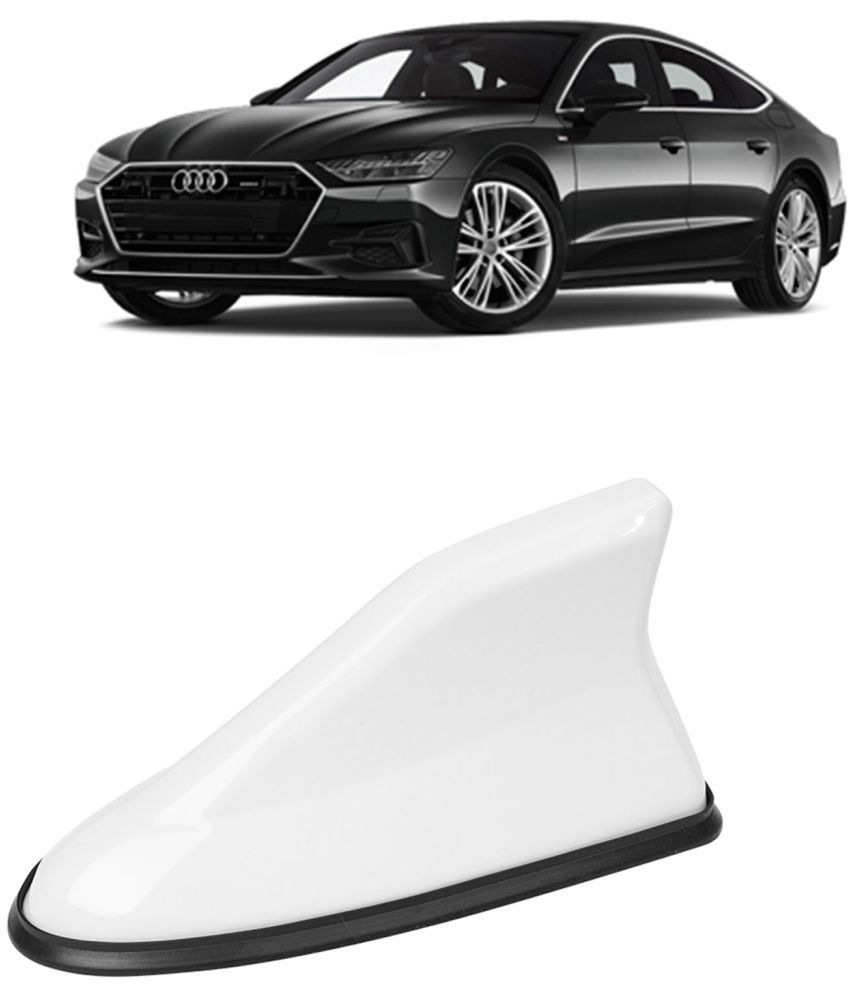     			Kingsway Shark Fin Antenna Roof Aerial Base AM FM Redio Signal, Replace Existing Car Antenna, Waterproof Rubber Ring with ABS Body, Universal Fit for Audi A7 2020 Onwards, 1 Piece - White