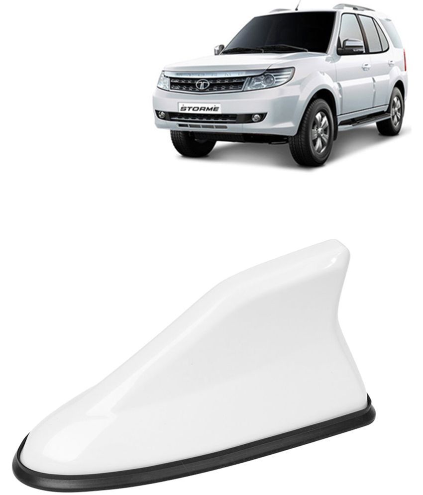     			Kingsway Shark Fin Antenna Roof Aerial Base AM FM Redio Signal, Replace Existing Car Antenna, Waterproof Rubber Ring with ABS Body, Universal Fit for Tata Safari Storme 2012 Onwards, 1 Piece - White