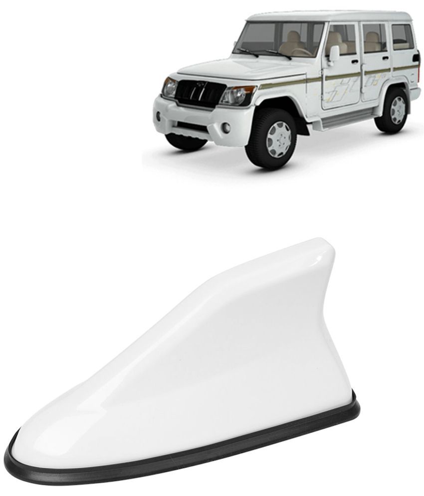     			Kingsway Shark Fin Antenna Roof Aerial Base AM FM Redio Signal, Replace Existing Car Antenna, Waterproof Rubber Ring with ABS Body, Universal Fit for Mahindra Bolero 2000 - 2019, 1 Piece - White