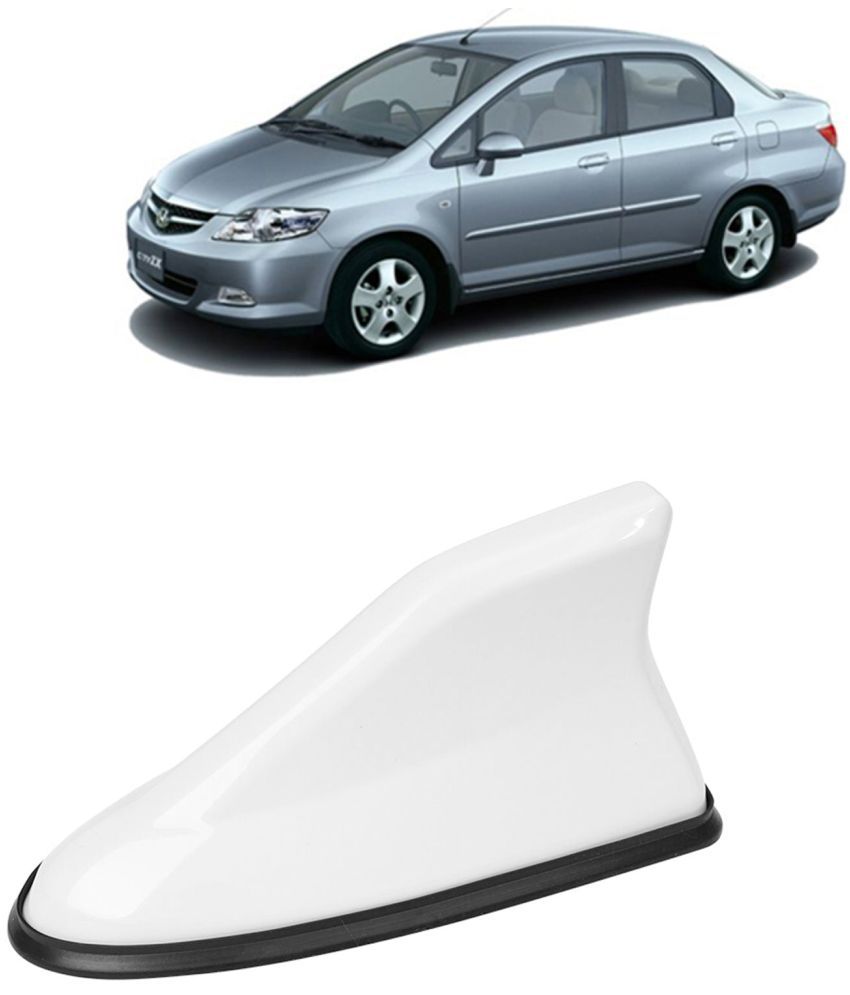     			Kingsway Shark Fin Antenna Roof Aerial Base AM FM Redio Signal, Replace Existing Car Antenna, Waterproof Rubber Ring with ABS Body, Universal Fit for Honda City 2003 - 2008, 1 Piece - White