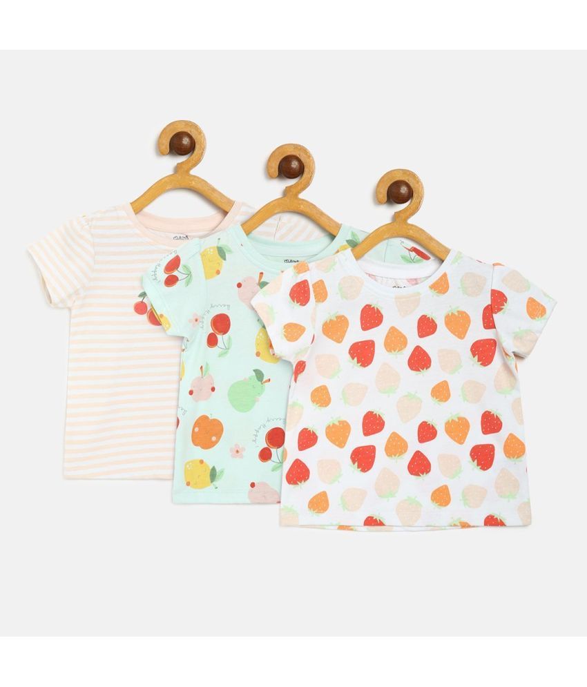     			MINI KLUB Pack of 3 Baby Girls Cotton T-Shirt ( Multi )