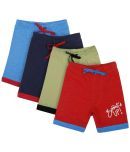 BODYCARE Boys Red and Navy and Yellow with Blue Printed Shorts Pack of 4