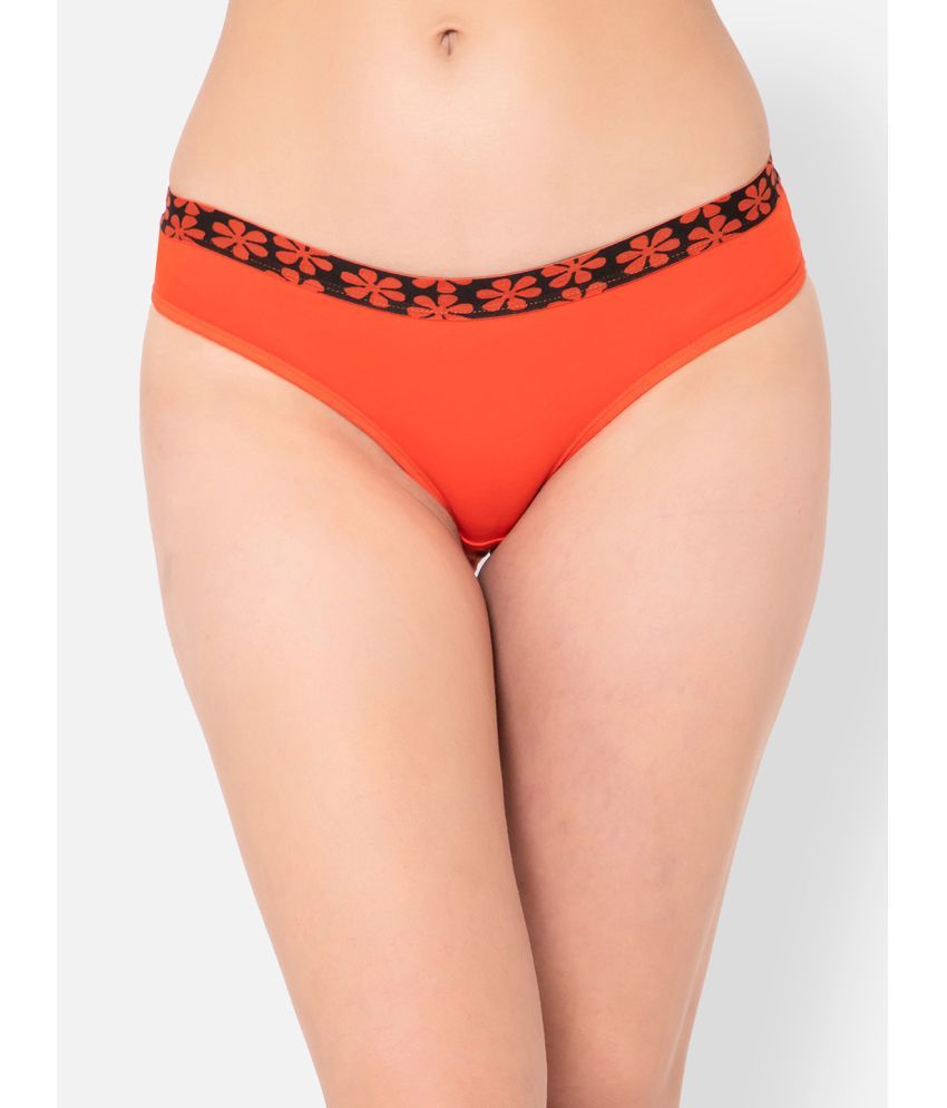     			Clovia Cotton Printed Women's Bikini ( Orange )