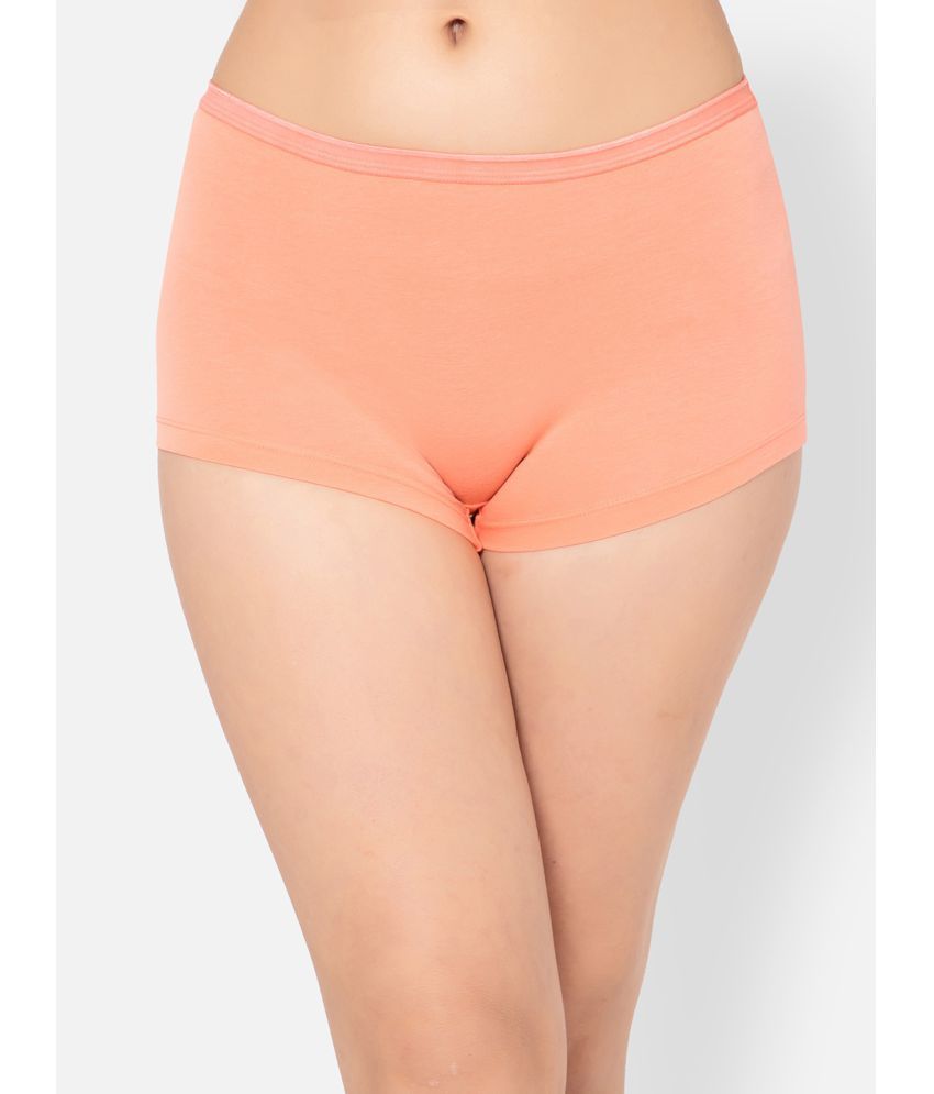     			Clovia Cotton Solid Women's Boy Shorts ( Peach )