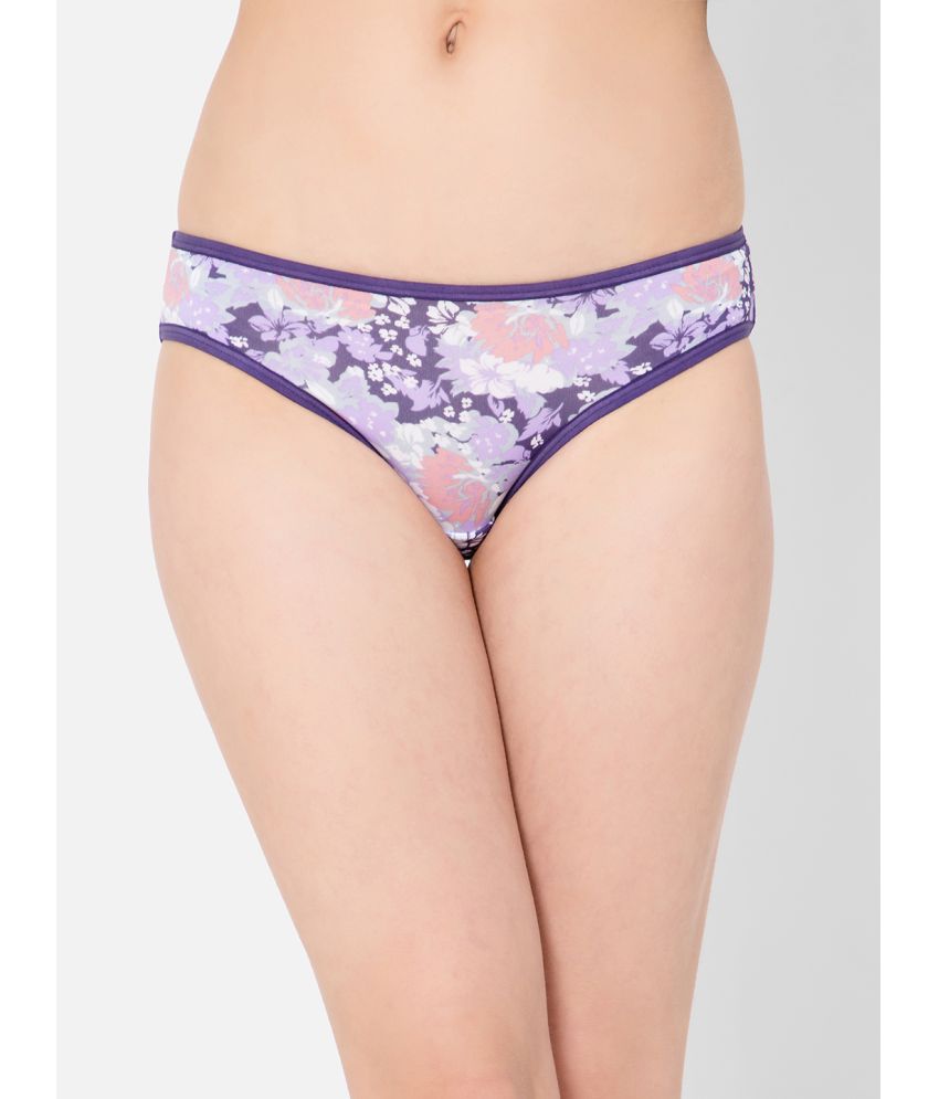     			Clovia - Purple Nylon Printed Women's Bikini ( Pack of 1 )