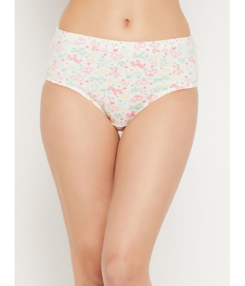     			Clovia Cotton Printed Women's Briefs ( White )