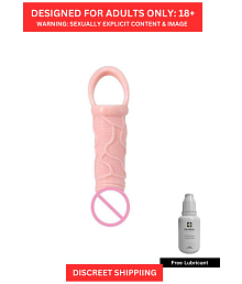 Vibrating Head Silicon Penis Cover With 2 Inch Extension | Dragon Condom By Naughty Nights + Free Kaamraj Lubricant