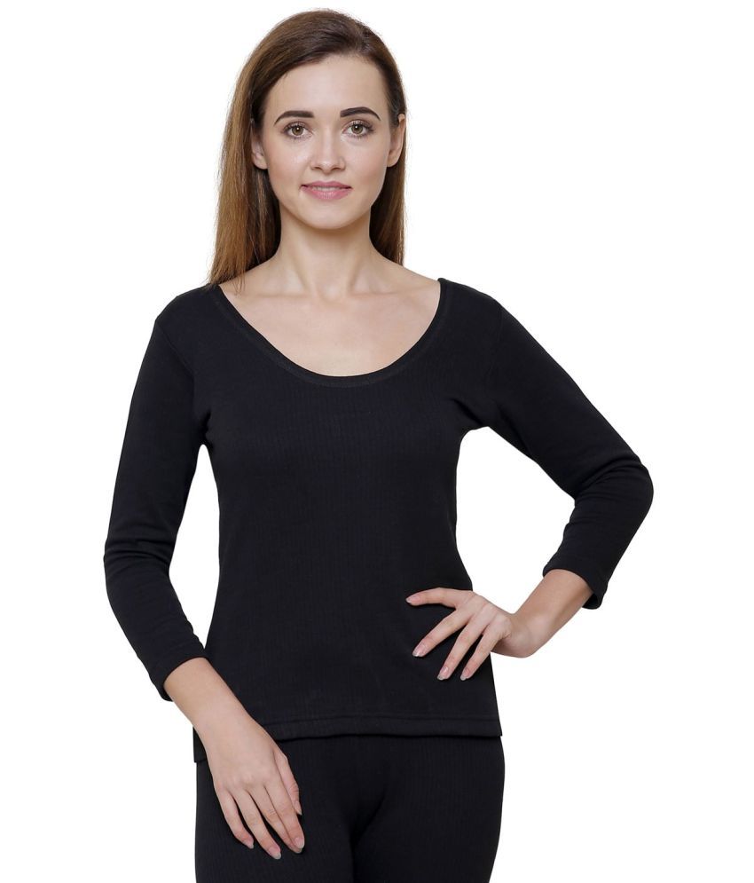     			Bodycare Cotton Blend Thermal Tops - Black Pack of 1