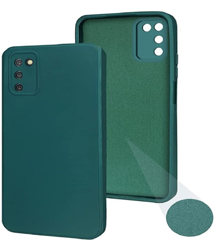     			Case Vault Covers - Green Silicon Plain Cases Compatible For Samsung Galaxy A03S ( Pack of 1 )