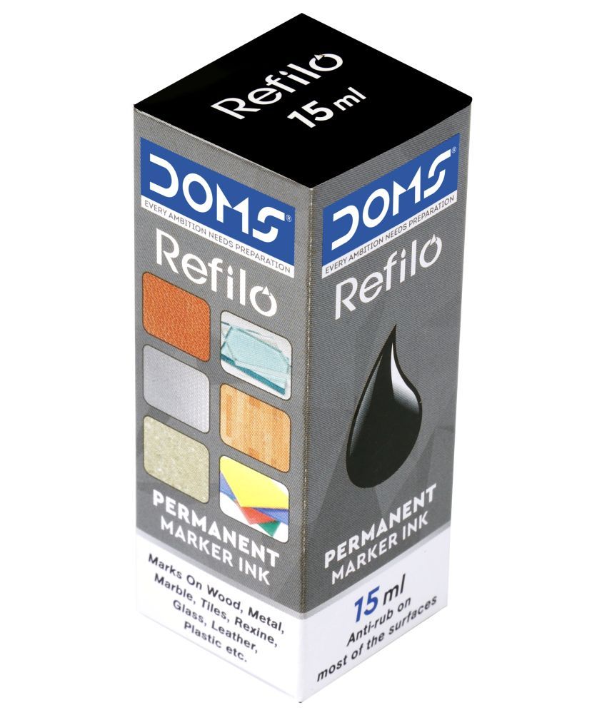     			DOMS Refilo Permanent Marker Black Ink 15ml (Pack Of 6)