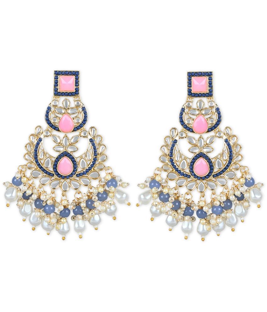     			I Jewels - Peach Danglers Earrings ( Pack of 1 )